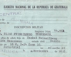 Inscripción en el Ejército de Guatemala, de Elías Feinzilberg.